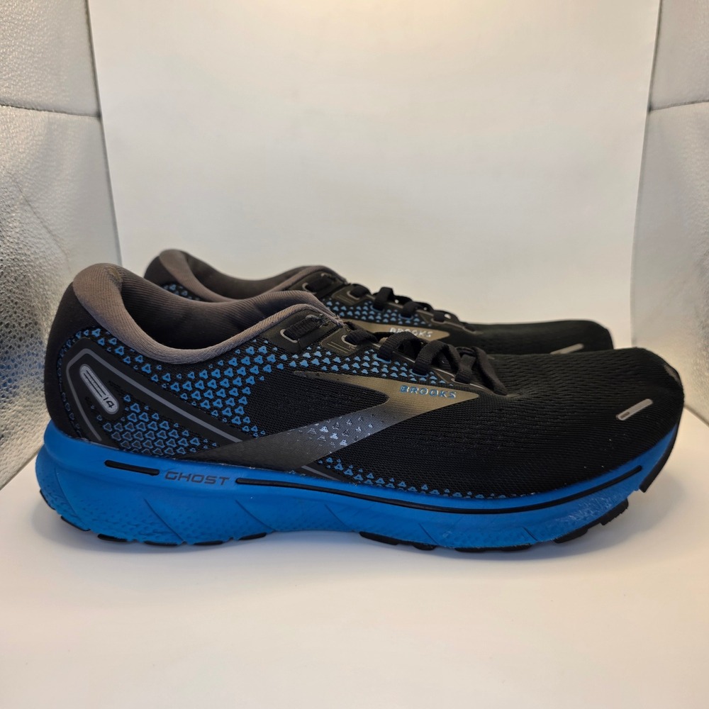 Brooks Ghost 14 Black Blue Running Shoes | Mens Size 12 D 1103691D056